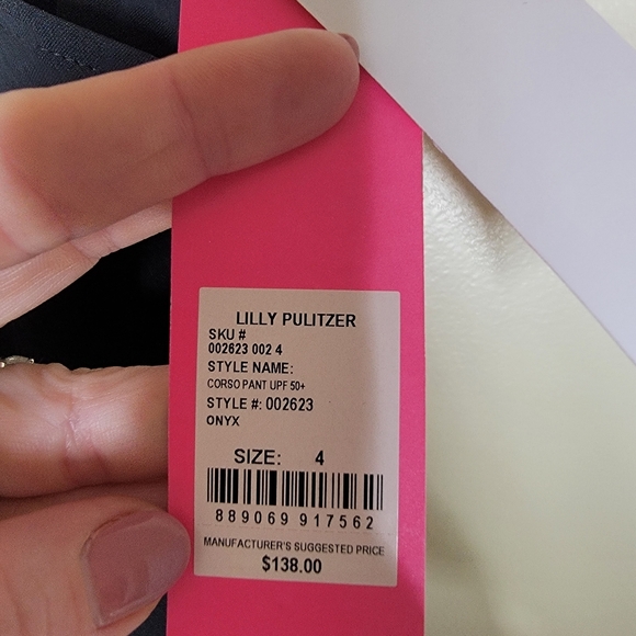 NWT Lilly Pulitzer Corso Pant UPF 50+ Luxletic Golf Pant Onyx Black Size 4 - Picture 6 of 8